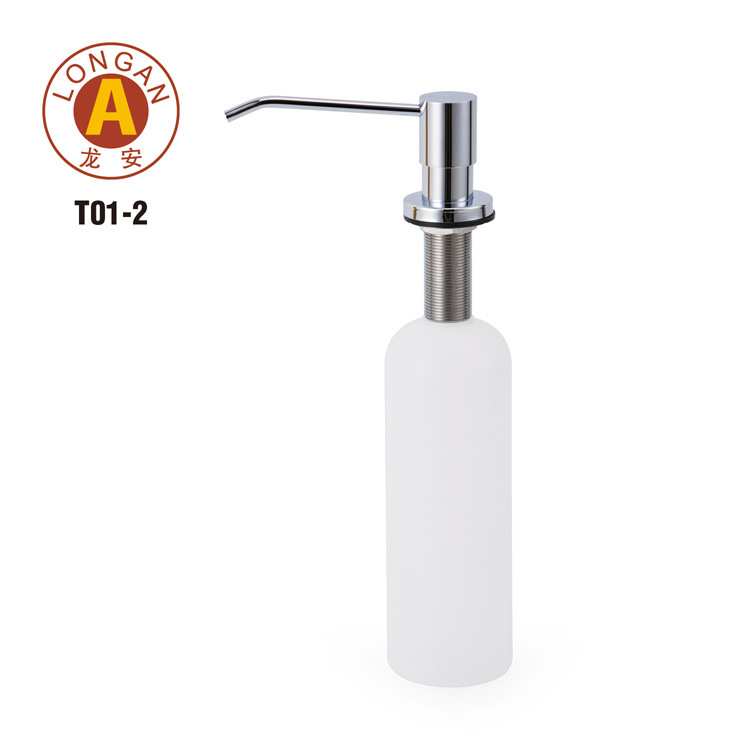 厨房按压式铜头镀铬黑色皂液器给皂器洗洁精瓶皂液瓶 水槽配件