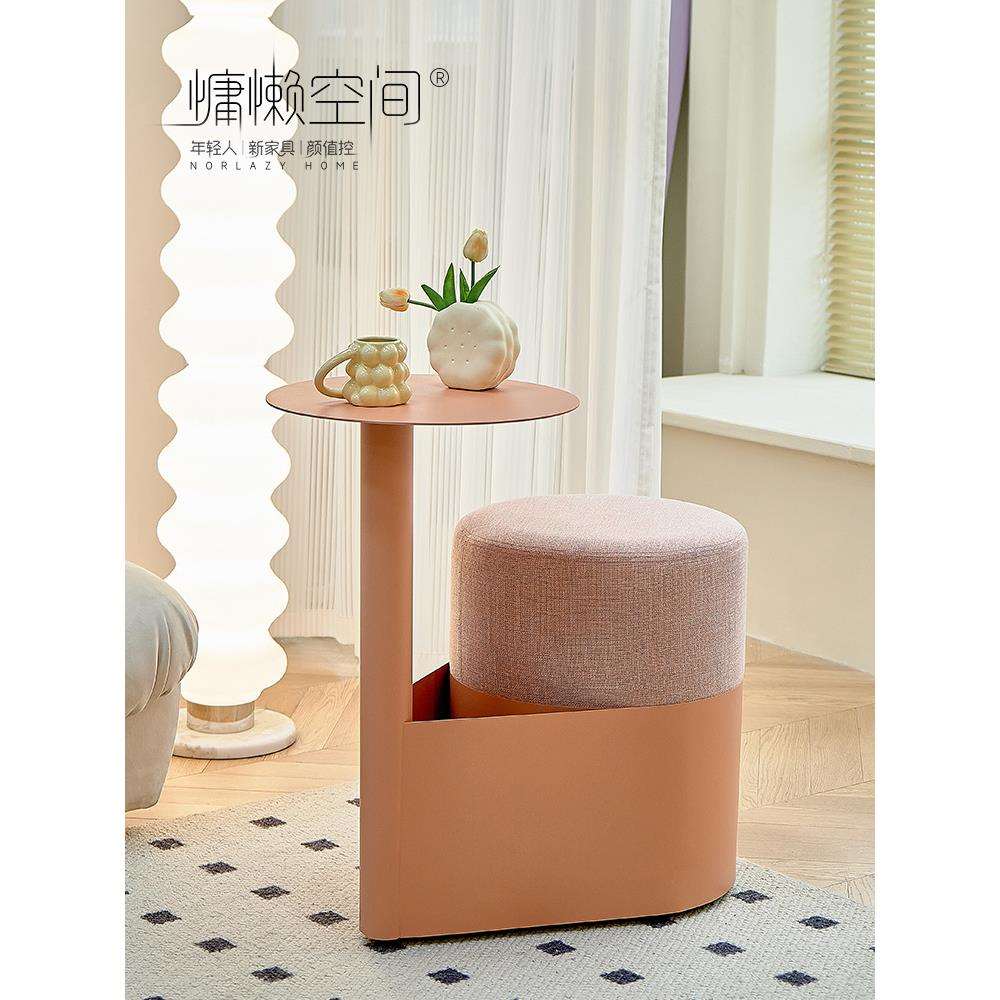 慵懒空间家用网红边几客厅沙发简约可移动小茶几北欧带轮储物角几