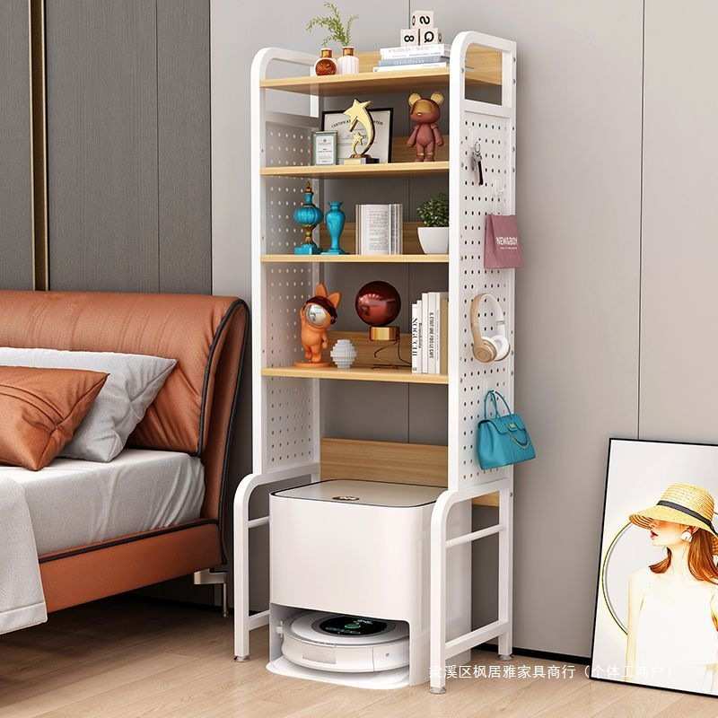 洞洞板客厅扫地机器人上方置物架收纳架多层书架小架子落地加高