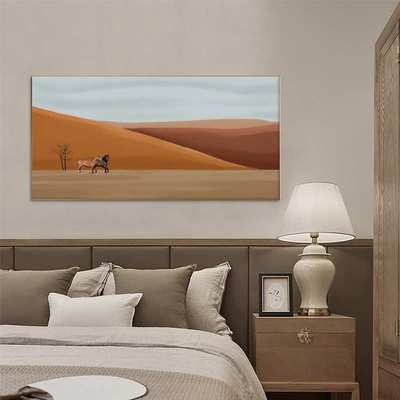 湖光山色 现代简约客厅装饰画北欧抽象风景沙发背景挂画横版壁画