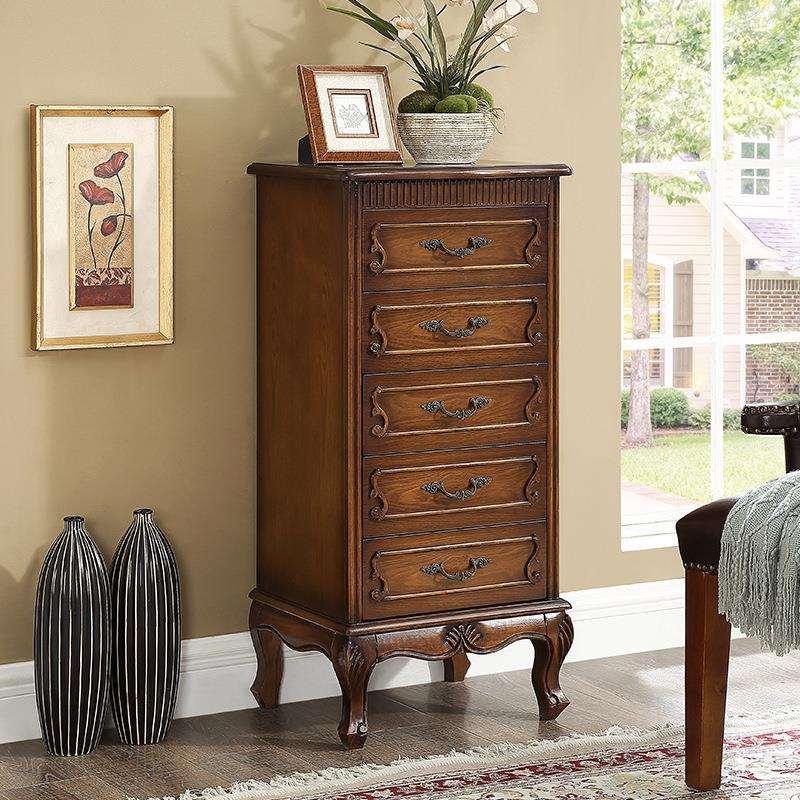 美式五斗柜收纳柜全实木柜子储物柜卧室柜子客厅靠墙组合抽屉柜