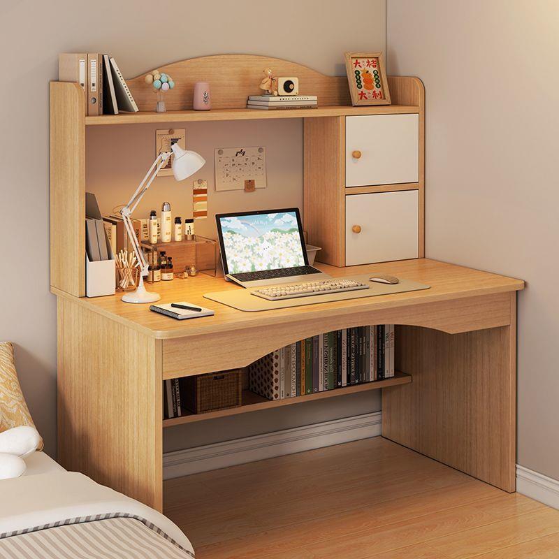 电脑桌台式卧室书桌学生家用书桌书架书柜一体桌学习桌椅写字桌子
