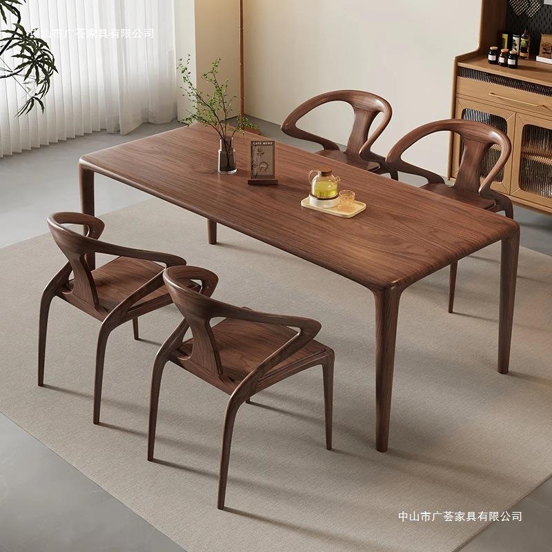 北欧全实木餐桌椅组合家用现代简约小户型轻奢高端原木色桌子餐桌