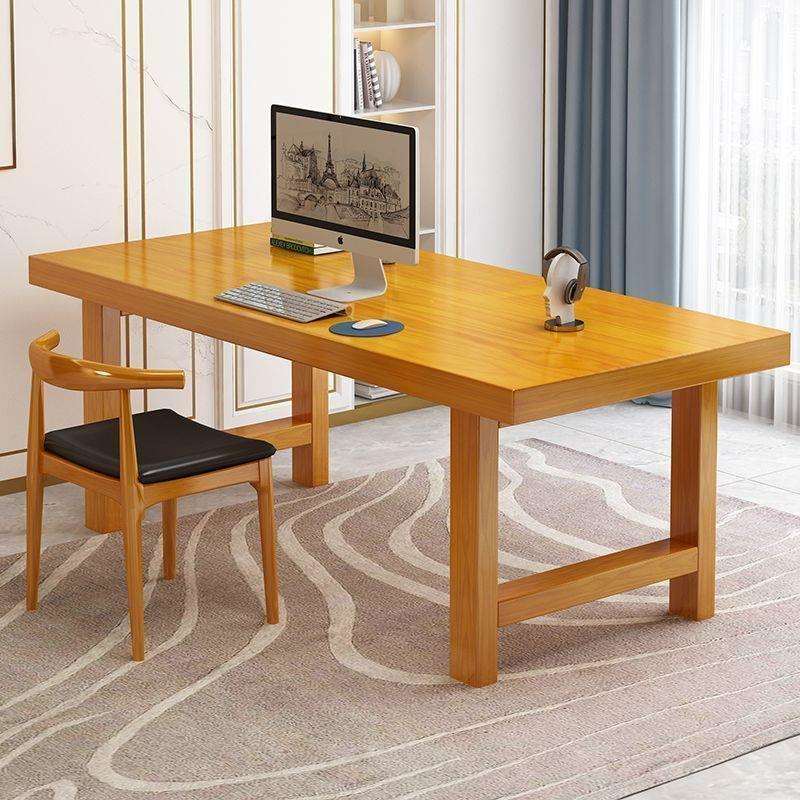 实木大板桌加厚办公桌台式电脑桌家用学习桌长方形中式会议工作台