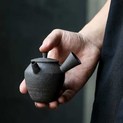 裸烧日式复古手捏紫砂柴烧小壶可养彩纯手工陶泥南蛮烧 谌峰手作