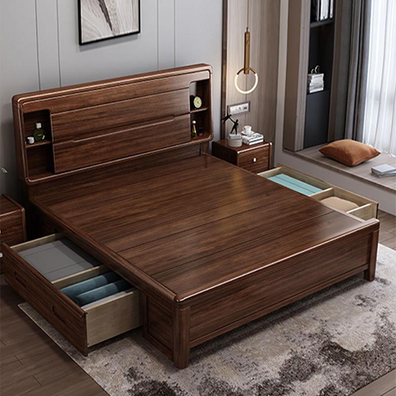 实木1.8米床北欧轻奢主卧室现代简约抽屉高箱储物床2米x2米2大床