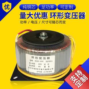 100W 电源变压器BOD 220V转变12V18V24V48V100V环形变压器功放用