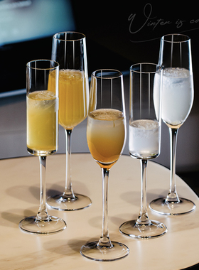 轻奢高颜值香槟杯家用起泡酒杯氛围感甜酒杯鸡尾酒一对结婚送礼物