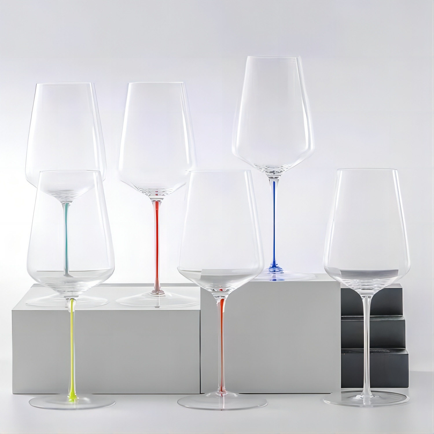 捷克进口KVETNA1794抽丝彩色杯杆勃艮第红白葡萄酒杯双支礼盒套装,餐饮具,葡萄酒/红酒杯,淘宝优惠券,粉丝福利购,淘宝优惠卷