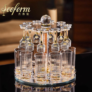 高档轻奢水晶玻璃白酒杯套装家用中式一口小二两杯精致分酒器