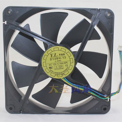 YaLn FAN悦伦14025 海盗船 D14BH-12 DC12V 0.7A 4线温控风扇 4线