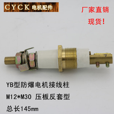 M12*M30压板型总长145mm反套YB型 防爆接线柱 电机接线柱 螺杆M12