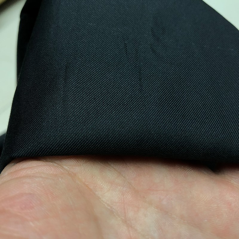 半米价/黑色细斜纹混纺真丝棉桑蚕丝布料夏款衬衫裙子里衬面料