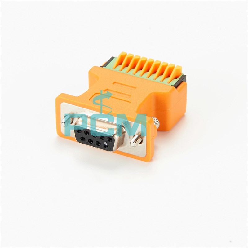 DB9母头CAN总线终端电阻内置120欧姆接线端子台DB9免焊接转接头