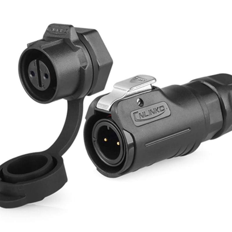 凌科M12 LP12-2-8芯公母对接插头塑料快捷电源线小型防水航空插头