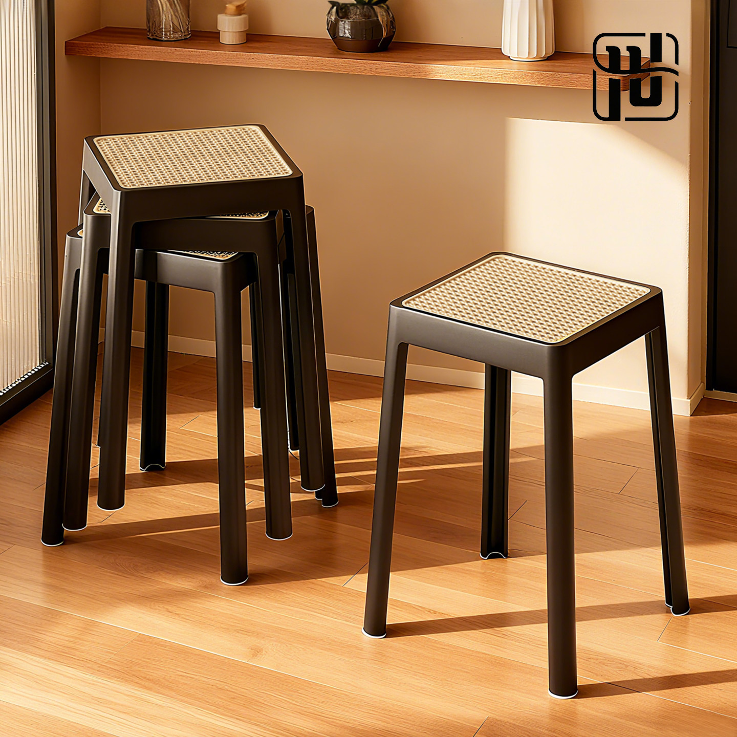 塑料凳子家用可叠放结实耐用方凳待客备用凳加厚板凳可收纳编藤凳,住宅家具,其它凳子,淘宝优惠券,粉丝福利购,淘宝优惠卷