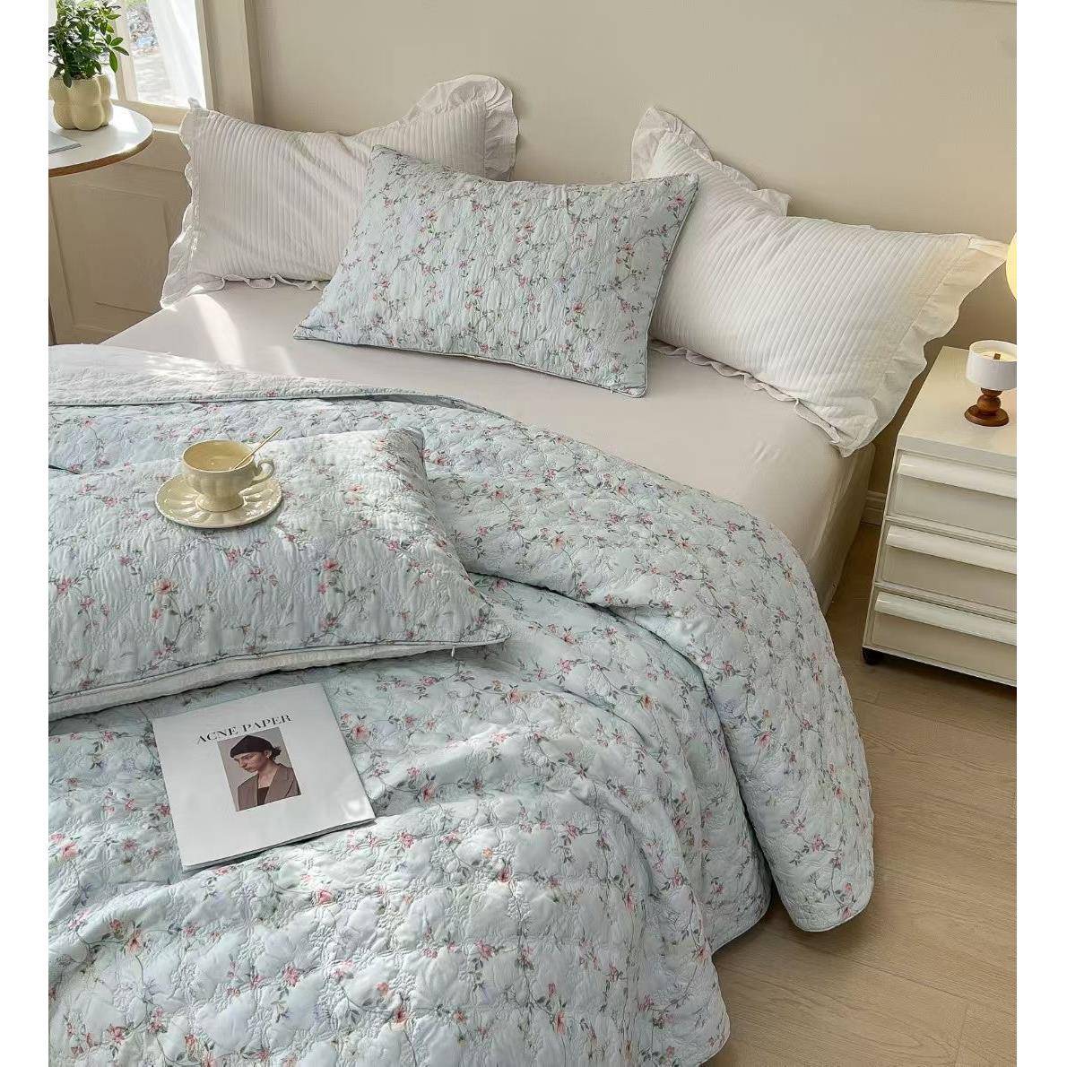 林夕法式碎花春夏列60支件丝天床盖系三套可ILF搭配同款床盖