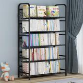 书架落地置物架儿童简易小书柜客厅家用学生靠墙铁艺多层收纳层架