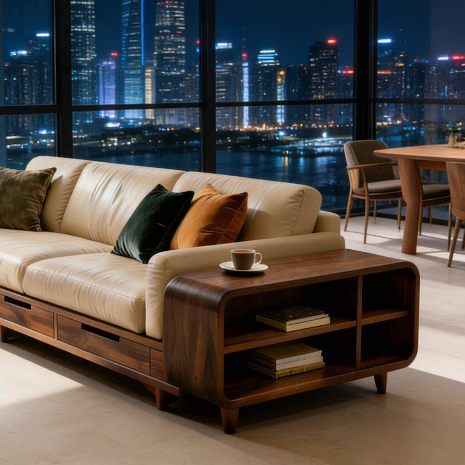 新中式客厅实木沙发2026新款黑胡桃木真皮三人位大户型直排沙发