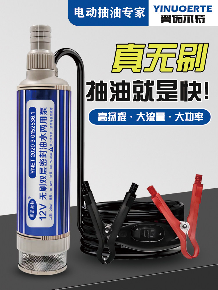 翼诺尔特直流无刷12V抽油泵抽水泵24V大功率高扬程小型柴油潜水泵图片