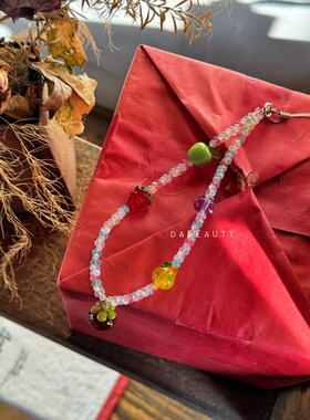 「水果派对」DaB原创可爱彩色多巴胺水果系列手机链相机链ccd链