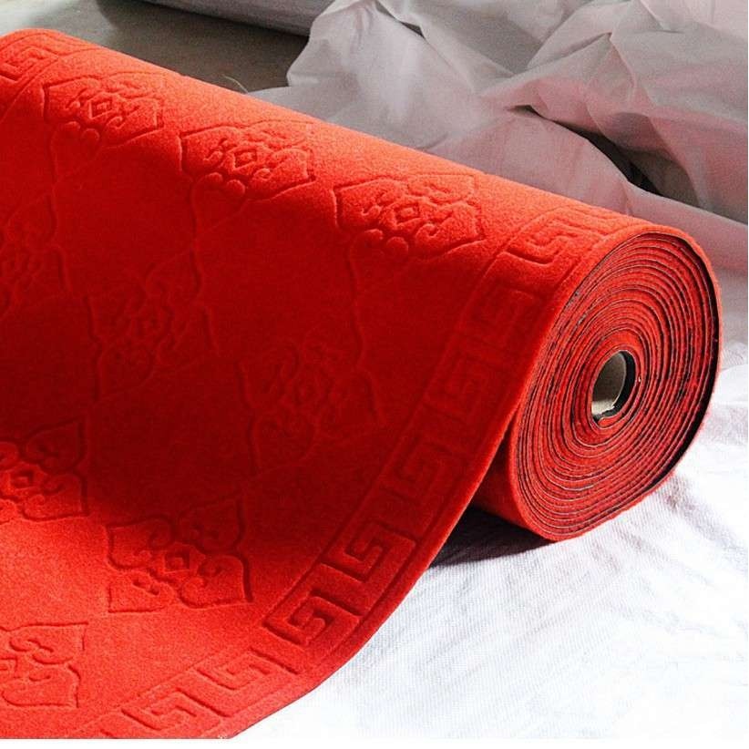 可裁剪楼梯走廊宾馆酒店婚庆卧室进门垫 防滑耐磨重复使用红地毯