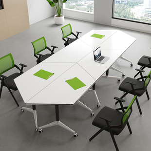 折叠培训桌教育机构长条移动桌多功能会议桌椅组合辅导班课桌书桌