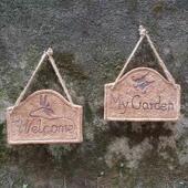 胡查推荐 进入欢迎标志户外花园动物标志装 饰墙挂树脂门标志挂件