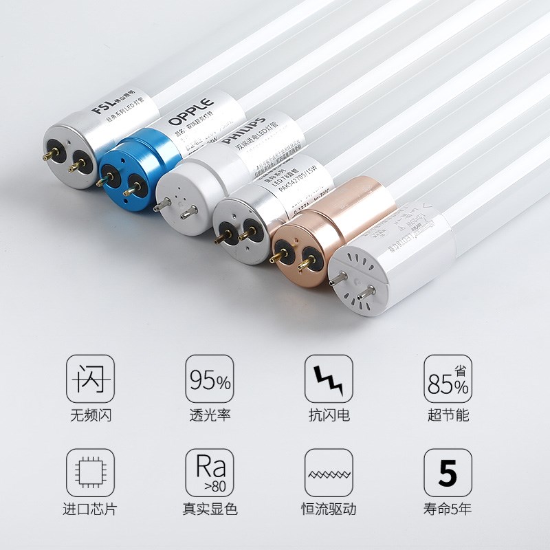 T8灯管0.6 0.9 1.2米led日光灯双端超亮20W30W40W50W60瓦长条光管