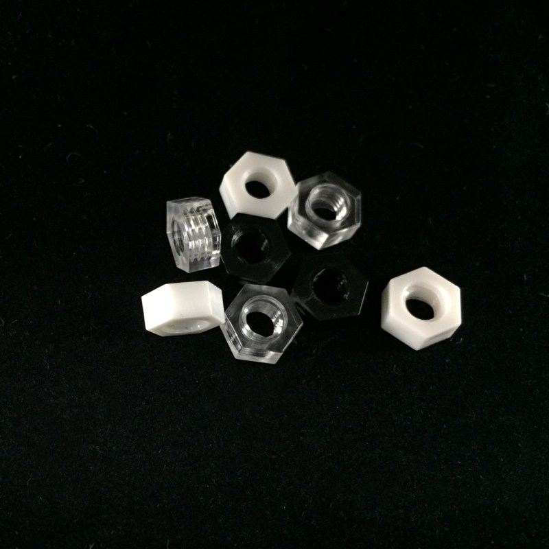 PC塑料螺母 六角螺母 黑/白/透明 螺丝帽 螺帽M3 M4 M5 M6M8 M10