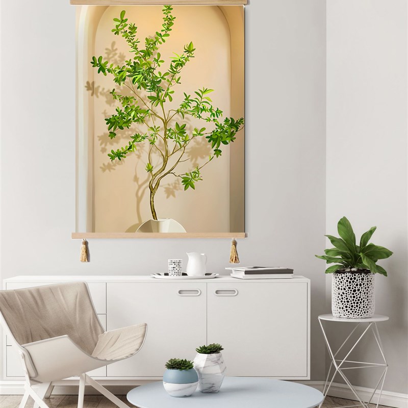 北欧风客厅装饰画光影绿植小清新自然治愈卧室餐厅挂画电表箱遮挡