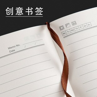红缘HY B7025笔记本子a5棕色定制可印logo加厚记事本商务b5黑色皮