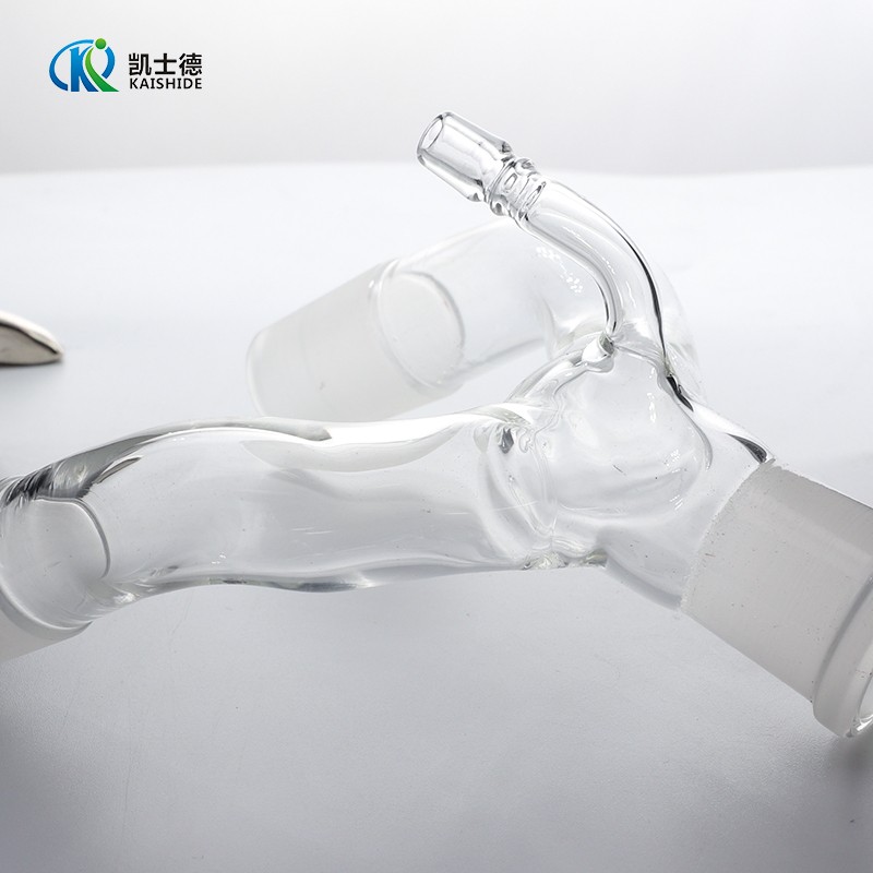 标准磨口玻璃真空二叉燕尾管二路接受管