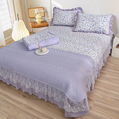 床盖夏凉被四件套空调被夹棉防滑床单三件套薄被子可机洗床上用品