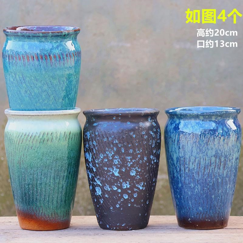 手工复古多肉陶罐花盆粗陶高老桩花卉玉坠植物九尾狐直筒绿植花盆