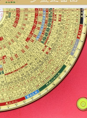 易仙强磁针8寸6综合29层罗盘B款精准红铝合金激光罗庚盘 摆件中式