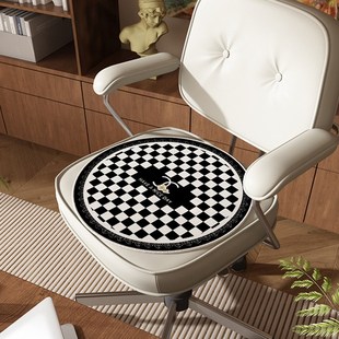 法式轻奢办公室坐垫四季通用座位垫子家用电竞椅圆形凳子屁垫防滑