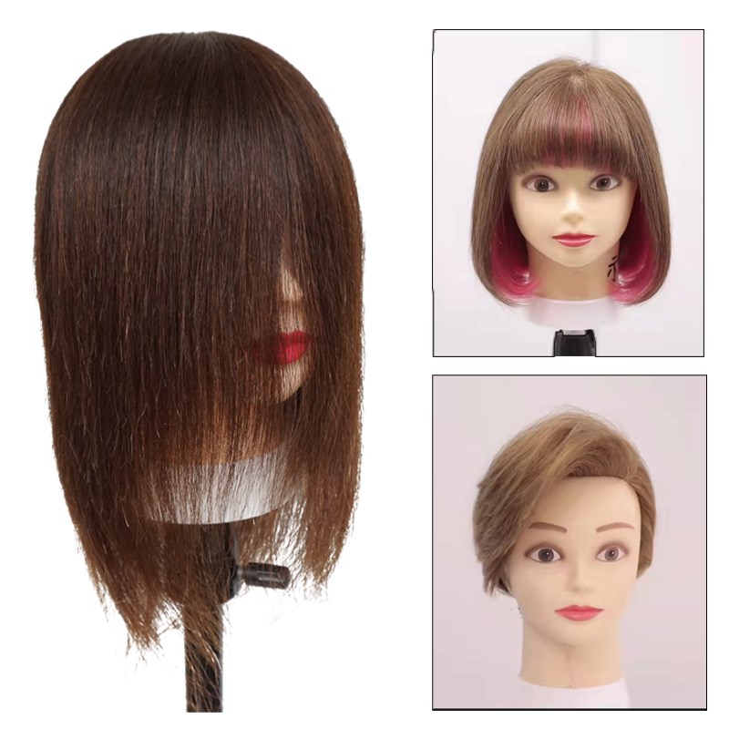 美发头模全真发学徒练手理发店假人头模特头剪发公仔头可烫染吹造