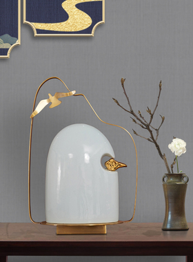 新中式陶瓷摆设电视柜玄关书房酒柜装饰品大雁样板房间桌面摆件