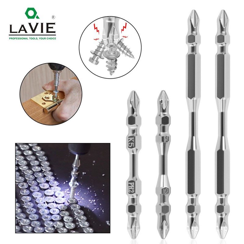 K5防滑头批钻头螺丝刀ph2钢电批咀双头十字批电动强磁电批头