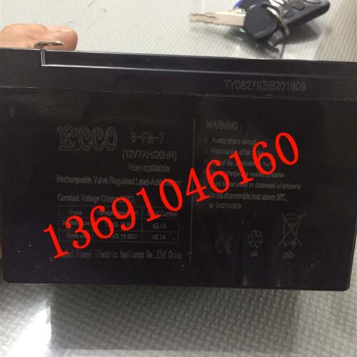 ECCO蓄电池 6-FM-7 12V7AH/20HR 玩具车童车小孩子电动汽车用电瓶