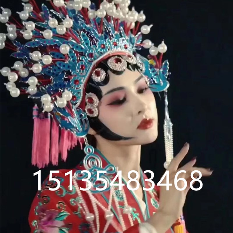 戏帽戏剧戏曲用品凤冠霞帔 新娘凤冠蝴蝶凤冠头饰公主贵妃娘娘头