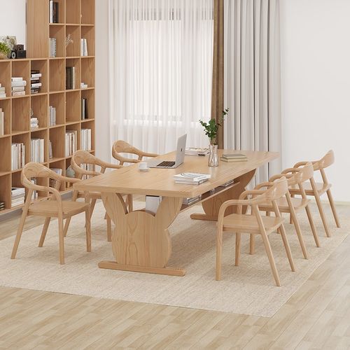 实木客厅大书桌趣造型多人阅览桌学生学习写字桌家用工作台长桌子