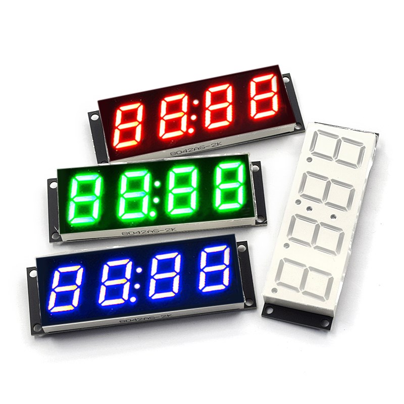 TM1650四位数码管显示模块 0.8英寸4位带时间点 2按键 电压3.3-5V