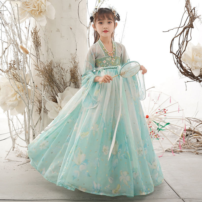 女童改良汉服连衣裙夏季2023新款儿童唐装襦裙春夏超仙古装仙女裙
