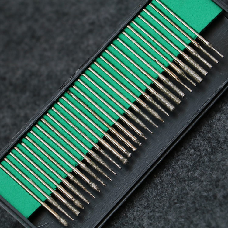 金刚石磨头30支装金属打磨头玉石文玩雕刻打磨电动打磨机电磨配件