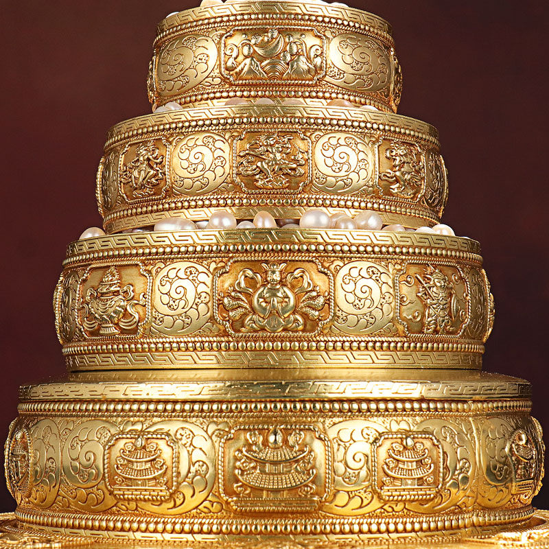 慧宝纯铜曼扎盘仿尼泊尔八吉祥供修家用曼达盘三十七堆曼茶罗摆件