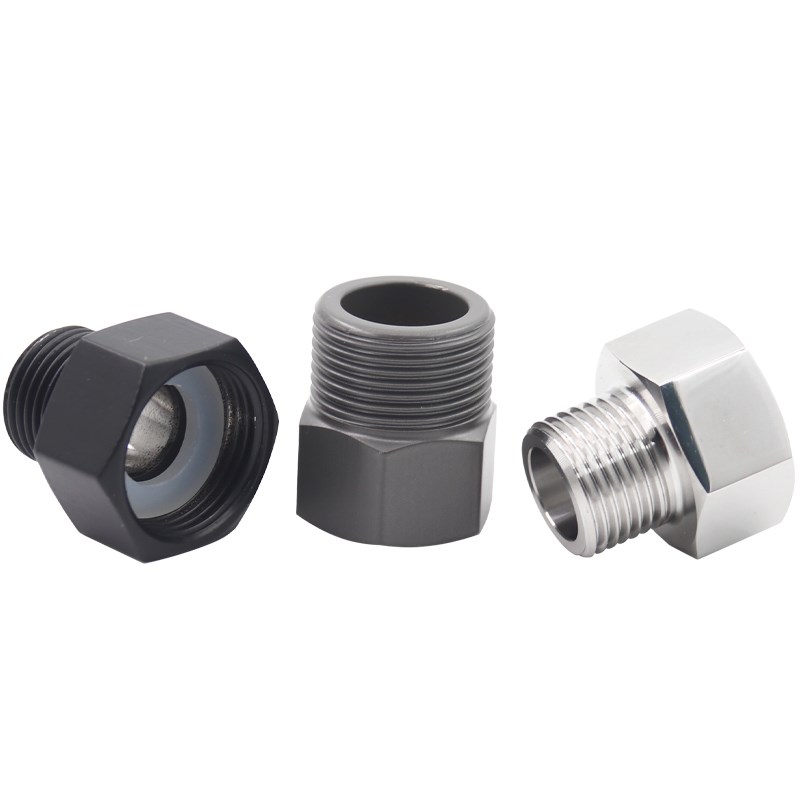 不锈钢加厚4分变6分内外丝转接头洗衣机进水管角阀变径枪灰色黑色