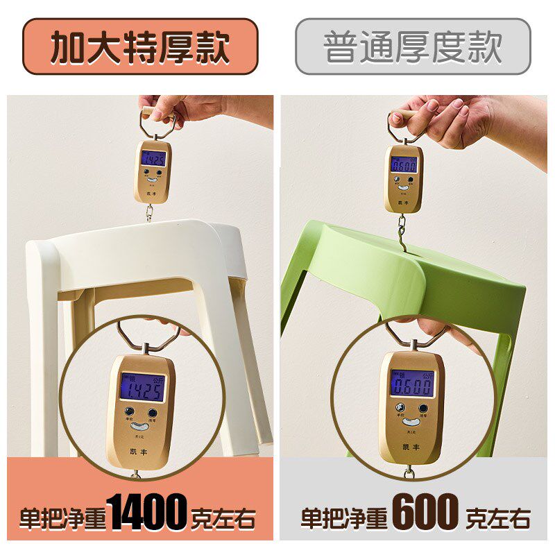 特厚塑料小凳子家用矮凳成人结实可叠放幼儿园茶几圆桌凳现代简约