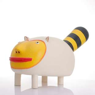 简约现代树脂卡通大眼猫摆件样板间儿童房童趣可白摆设